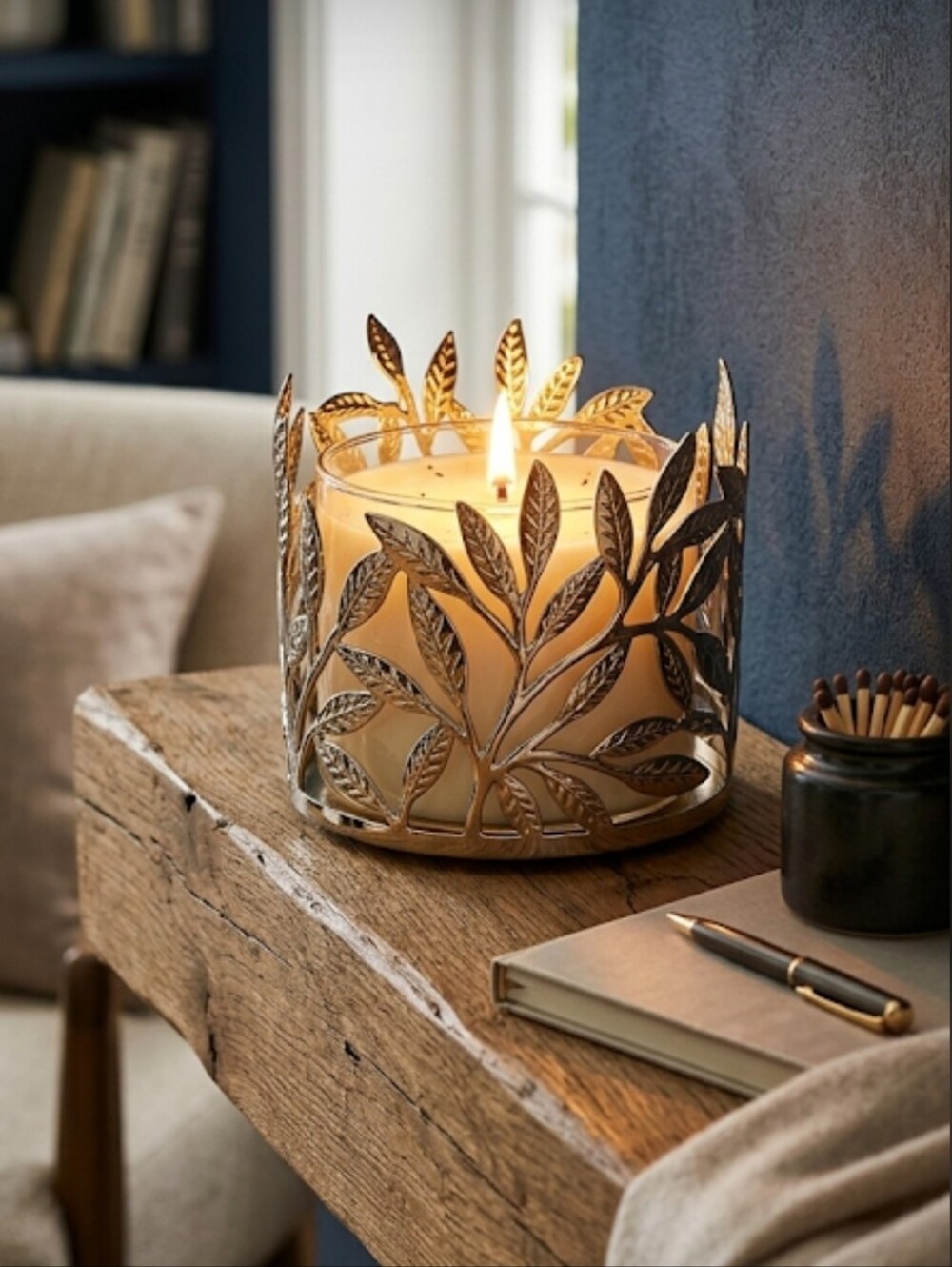 Bath Body Works Single Wick Candle Holder Sleeve Silver Branches